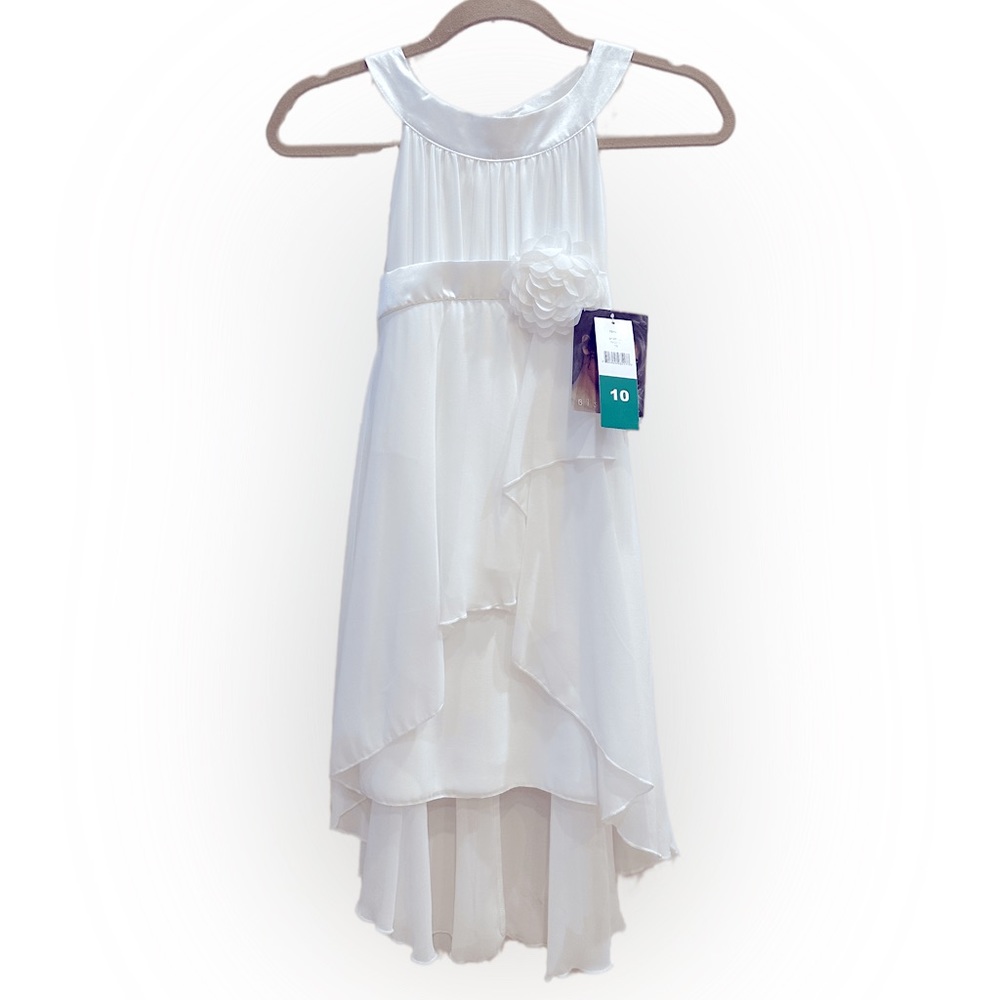 Biscotti White Flower Girls Dress - Size 10